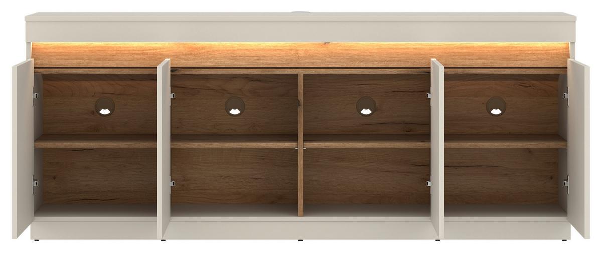 Tv-element Samu, Kašmir, Barva Hrasta - kašmir/barve hrasta, Moderno, umetna masa/leseni material (180,2/74/40cm)