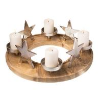 WIENIEC ADWENTOWY 8073710 - kolor naturalny, Natur, metal/drewno (39/13cm) - X-Mas