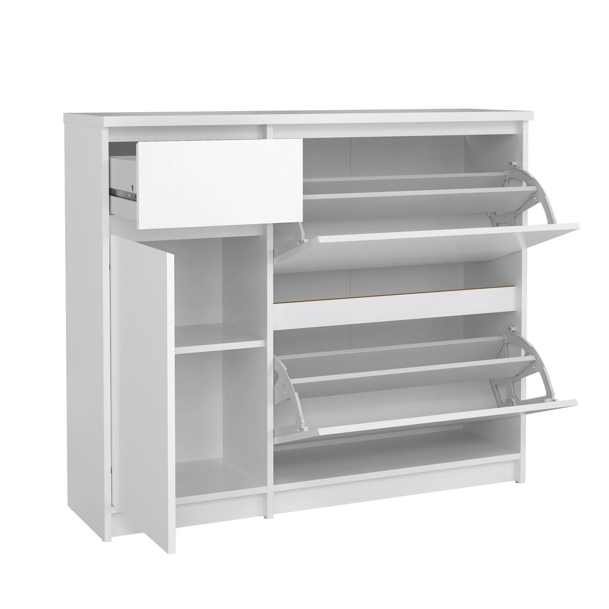 Omara Za Čevlje Naia, Bela Visok Sijaj - bela/visoki sijaj, Design, leseni material (108,9/92,9/31,5cm) - Livetastic