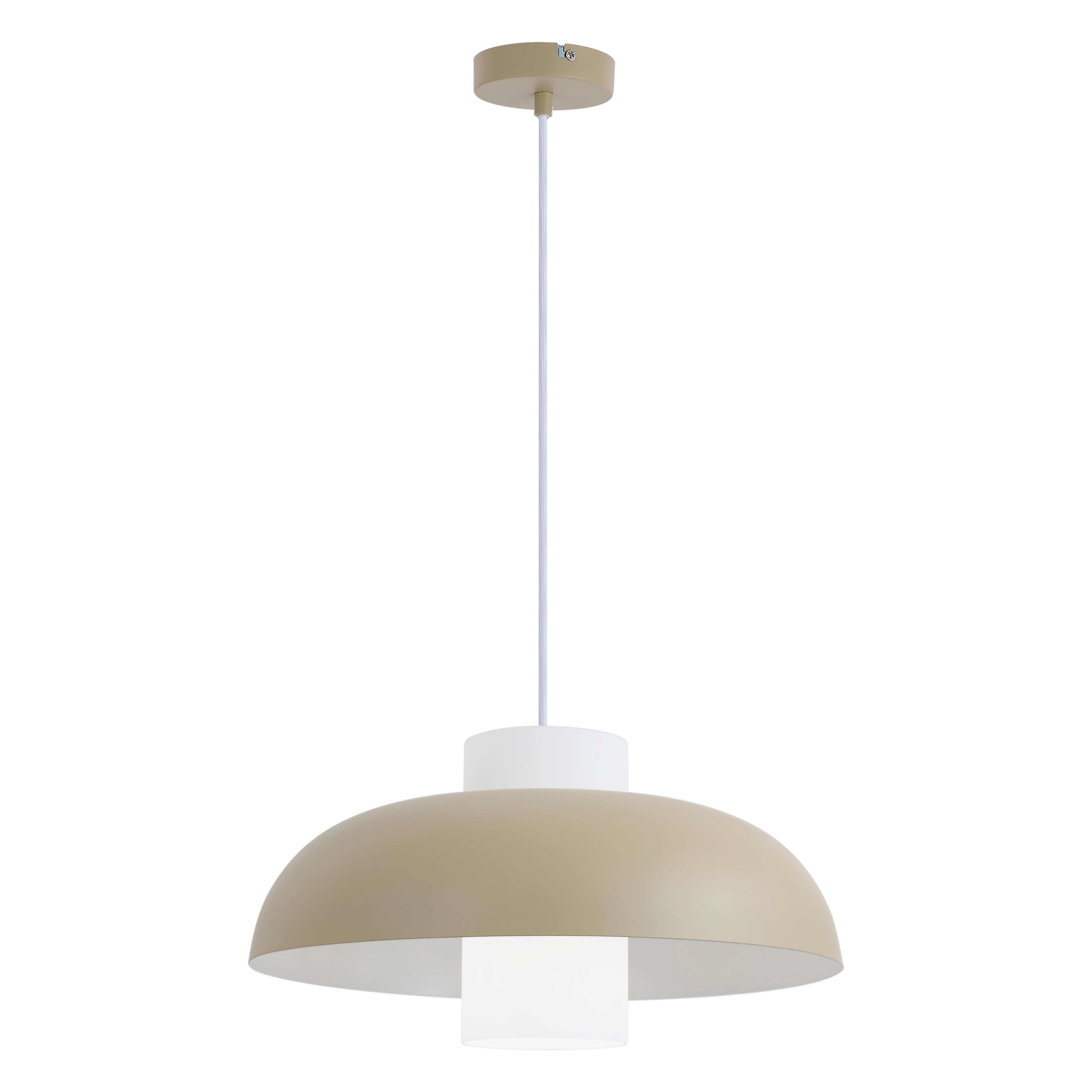 SUSPENSION LOWE - couleur sable, MODERN, métal/verre (38/38/120cm)
