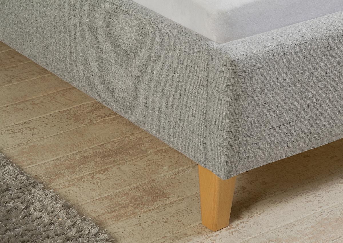 Polsterbett Kenny Hellgrau ca. 100x200 cm - Hellgrau/Naturfarben, MODERN, Holz/Textil (100/200cm) - Livetastic