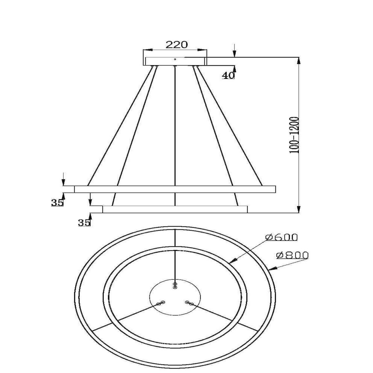 Pendelleuchte Rim Messingfarben max. 88 Watt - Messingfarben, Basics, Metall (80/100/80cm) - MAYTONI