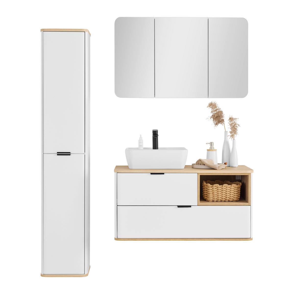 Vioski Element Elias -Exklusiv- - bijela/crna, Moderno, staklo/drvni materijal (35/180/35cm) - Mömax