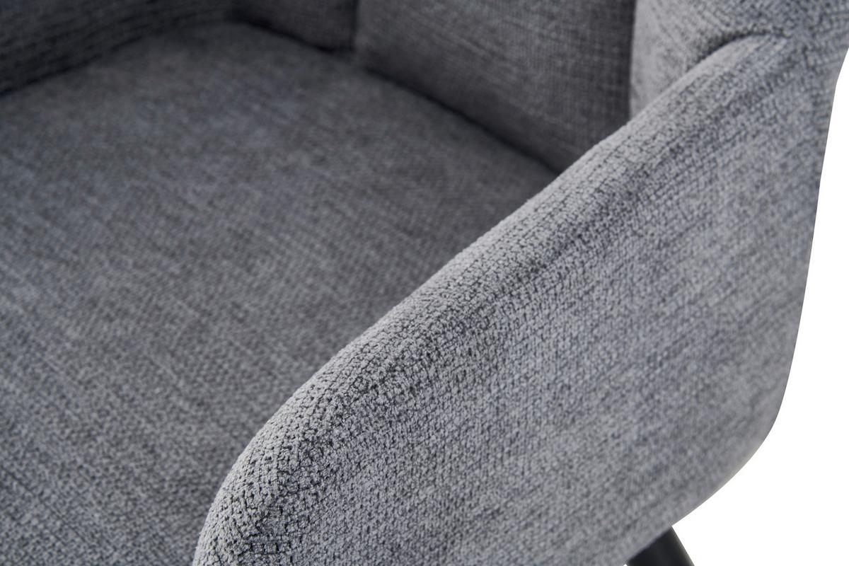 STUHL-SET BELLA - Anthrazit/Schwarz, Modern, Textil/Metall (55/82/62cm) - MID.YOU