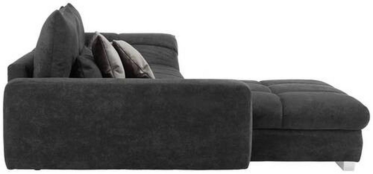 Wohnlandschaft Waikiki in Schwarz - Chromfarben/Schwarz, KONVENTIONELL, Kunststoff/Textil (337/69/228cm) - Mömax