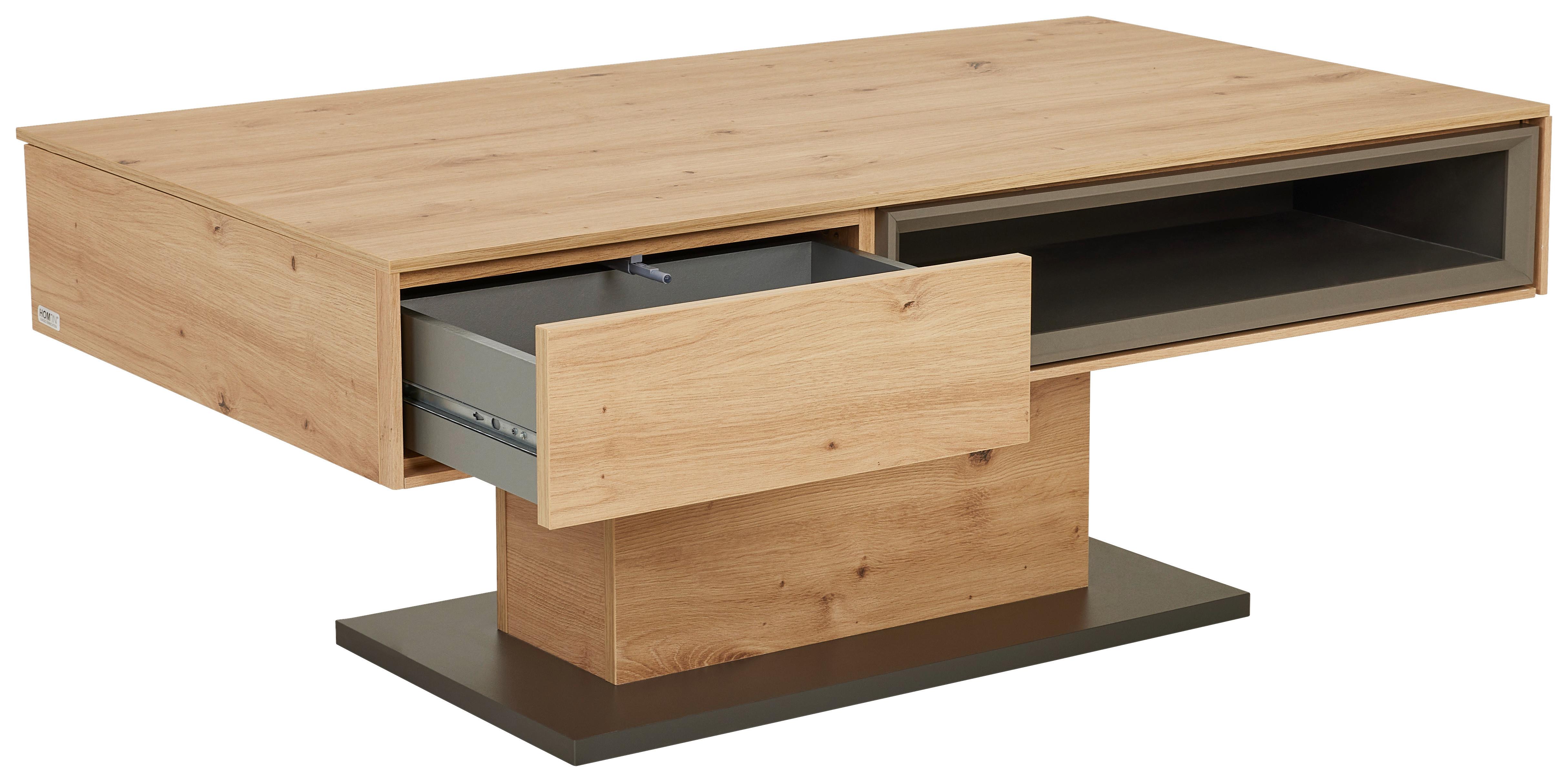 STOLIK KAWOWY SENSAI   -HOM IN- - kolor dębowy/dąb artisan, Design, materiał drewnopochodny (115/65/44cm) - Hom`in