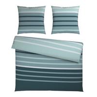 Bettwäsche Streif XXL Schwarz/Blau ca. 200x200cm - Blau/Schwarz, KONVENTIONELL, Textil (200/200cm) - Mömax