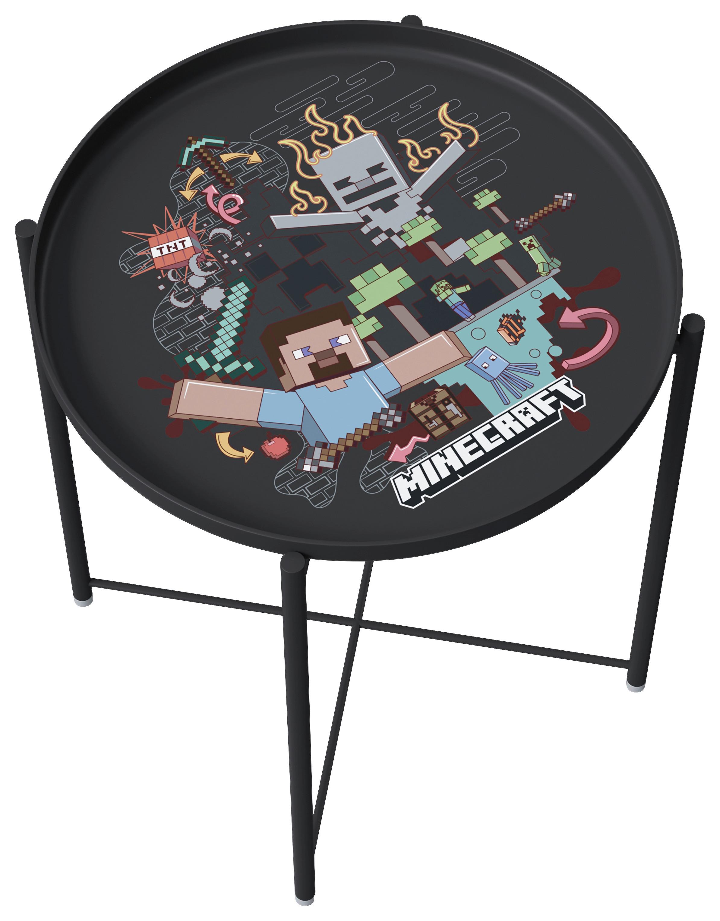 Beistelltisch Minecraft ca. 47x47x51 cm Schwarz - Schwarz, MODERN, Metall (47/47/51cm) - Minecraft
