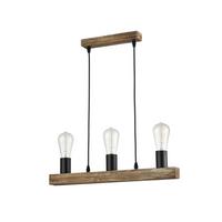 Hängeleuchte Holpi max. 25 Watt - Schwarz/Braun, MODERN, Holzwerkstoff/Kunststoff (60/120cm) - Modern Living