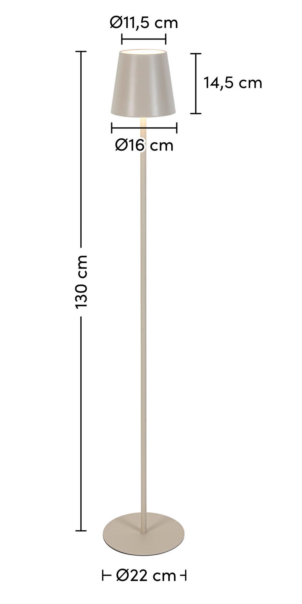 LED-Außenleuchte Ausi Sandfarben max. 4 Watt - Sandfarben, Modern, Kunststoff/Metall (22/130cm) - Mömax