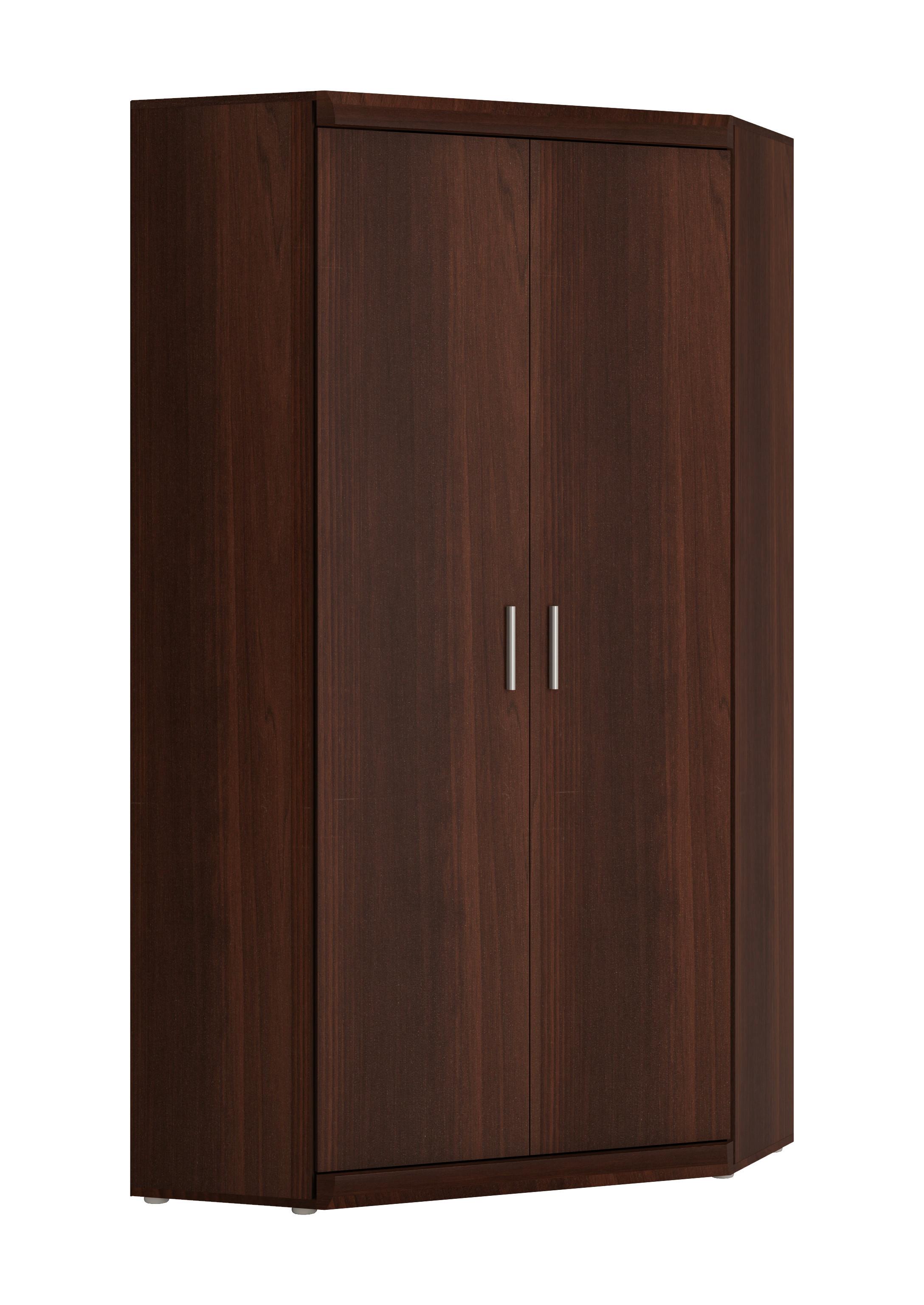 Sarok Ruhásszekrény Imperial-D - króm/dió, Konventionell, műanyag/faalapú anyag (93/195/93cm)