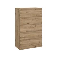 Kommode Mara 5 Eiche - Eiche Artisan, KONVENTIONELL, Holz (77/125/42cm) - Mömax