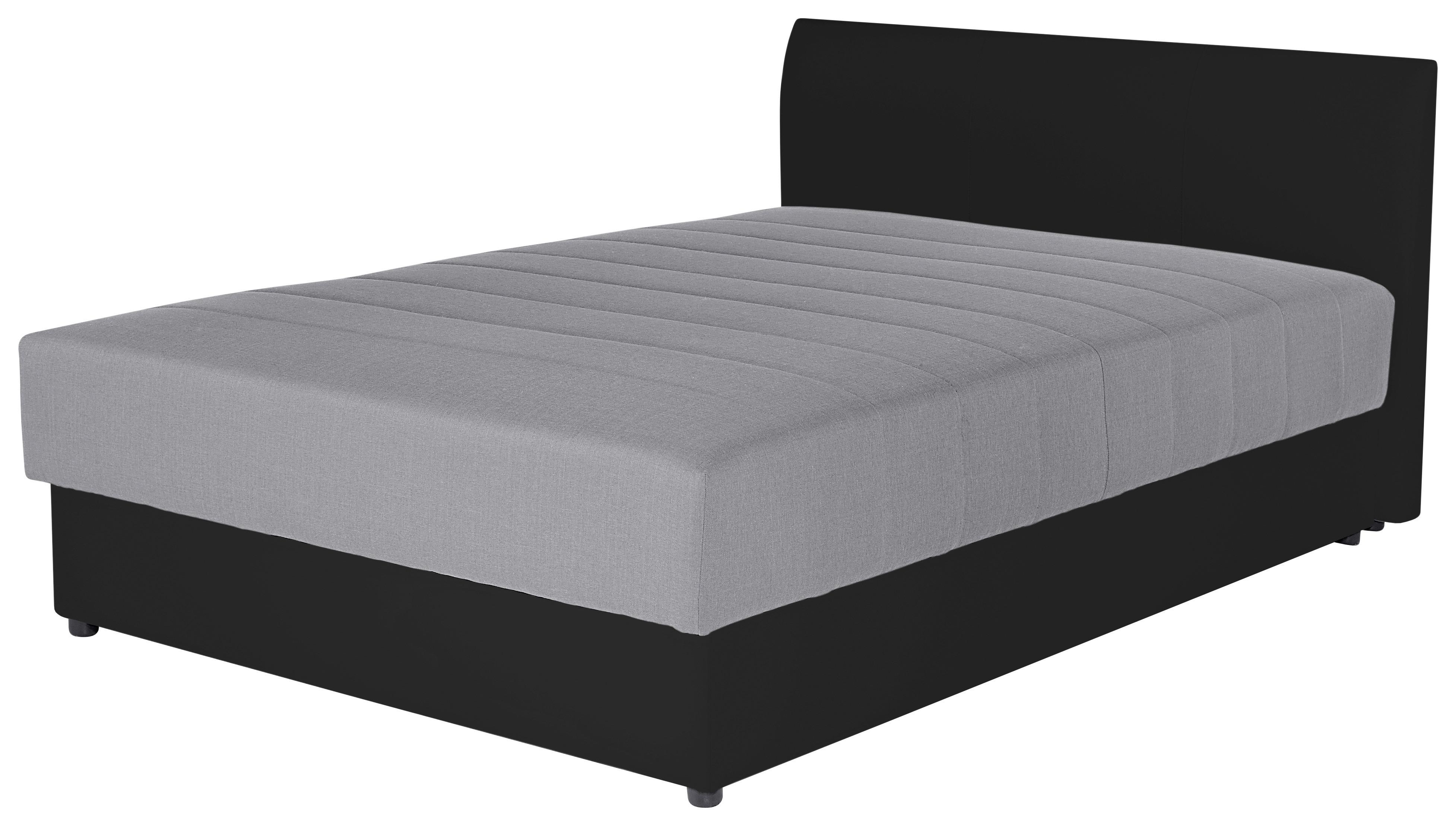 Pat tapițat Devotion - petrol/alb, Modern, textil (215/93/85cm) - Best Price
