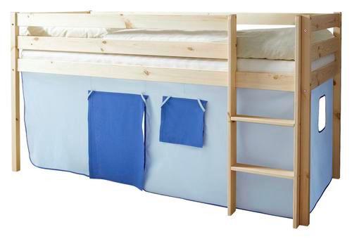Spielbett Holz Malte ca. 90x200 cm Blau - Naturfarben/Dunkelblau, Natur, Holz (90/200cm) - MID.YOU