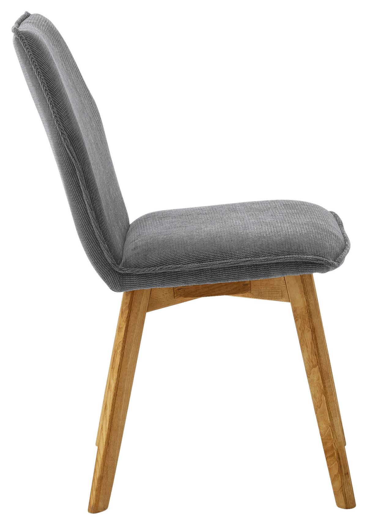 KRZESŁO LARDOS - kolor dębowy/antracytowy, Design, drewno/tkanina (49/87/63cm) - Livetastic