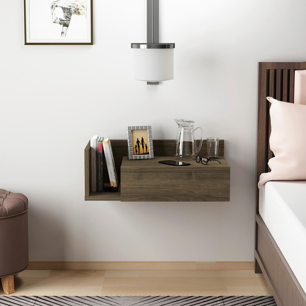 NACHTTISCH HEPHAISTOS - Walnussfarben, Design, Holzwerkstoff (60/21,4/35cm) - MID.YOU