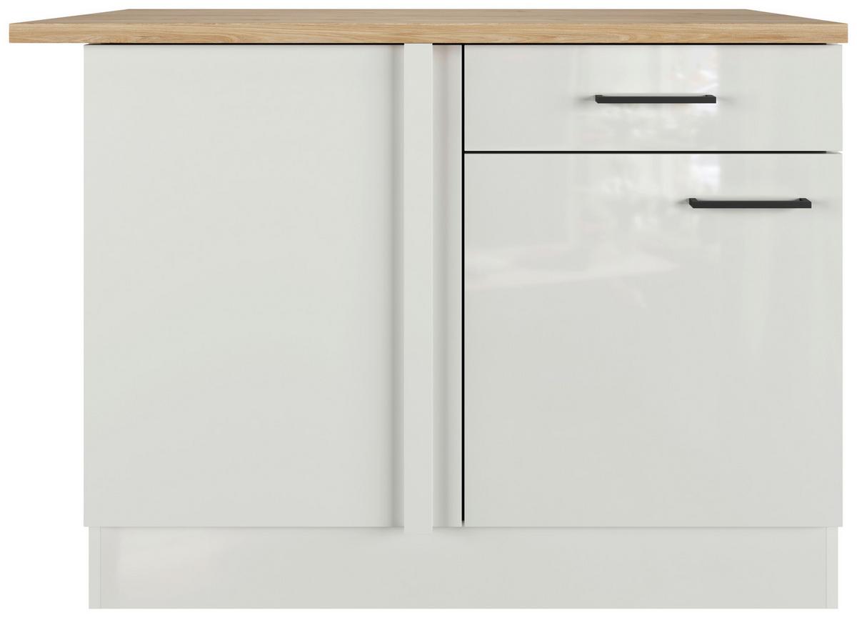 Kotna Spodnja Omarica Levi, Svetlo Siva, Š. 110 Cm - črna/siva, Moderno, kovina/leseni material (110/86/60cm) - FlexWell