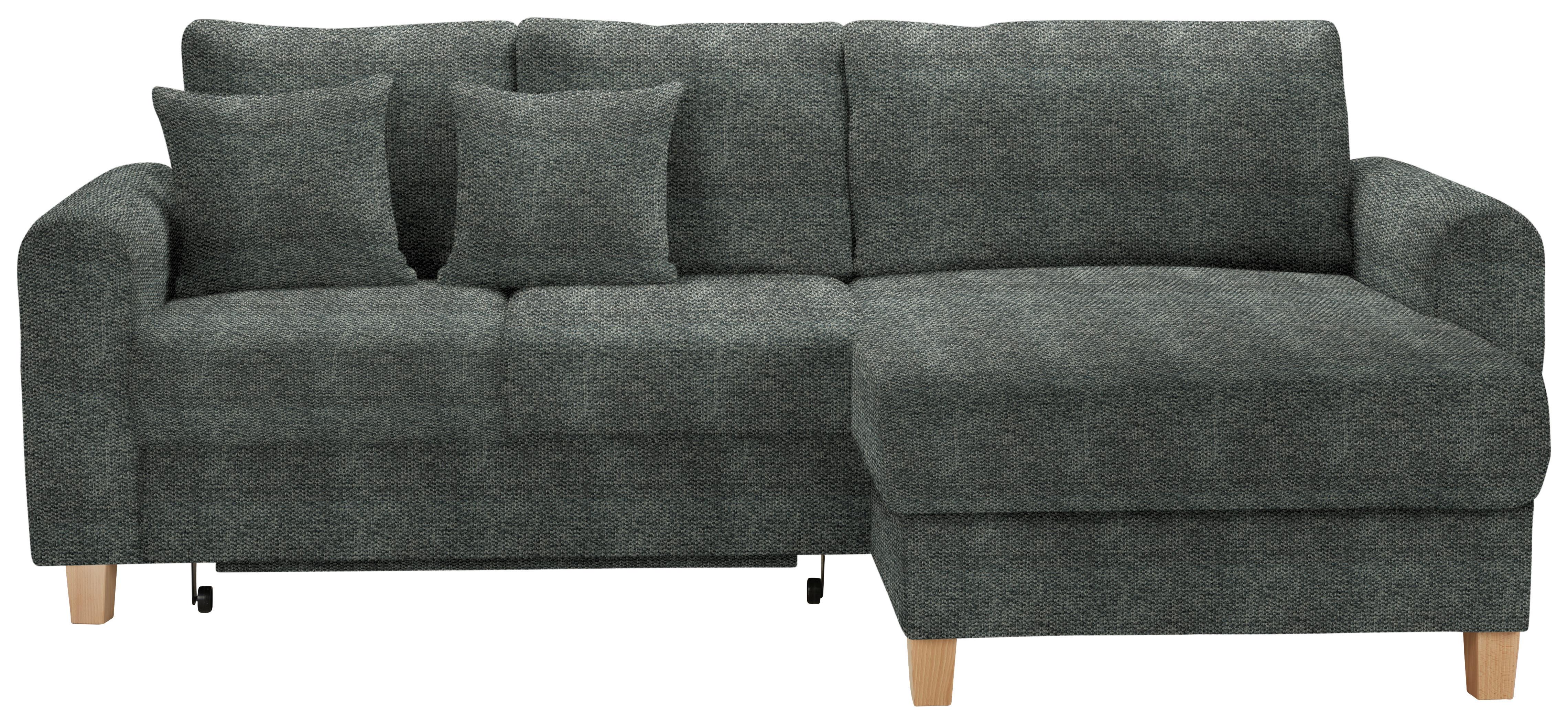 Wohnlandschaft Lille Graphitfarben - Hellbraun/Graphitfarben, MODERN, Holz/Textil (232/110/156cm) - Mömax