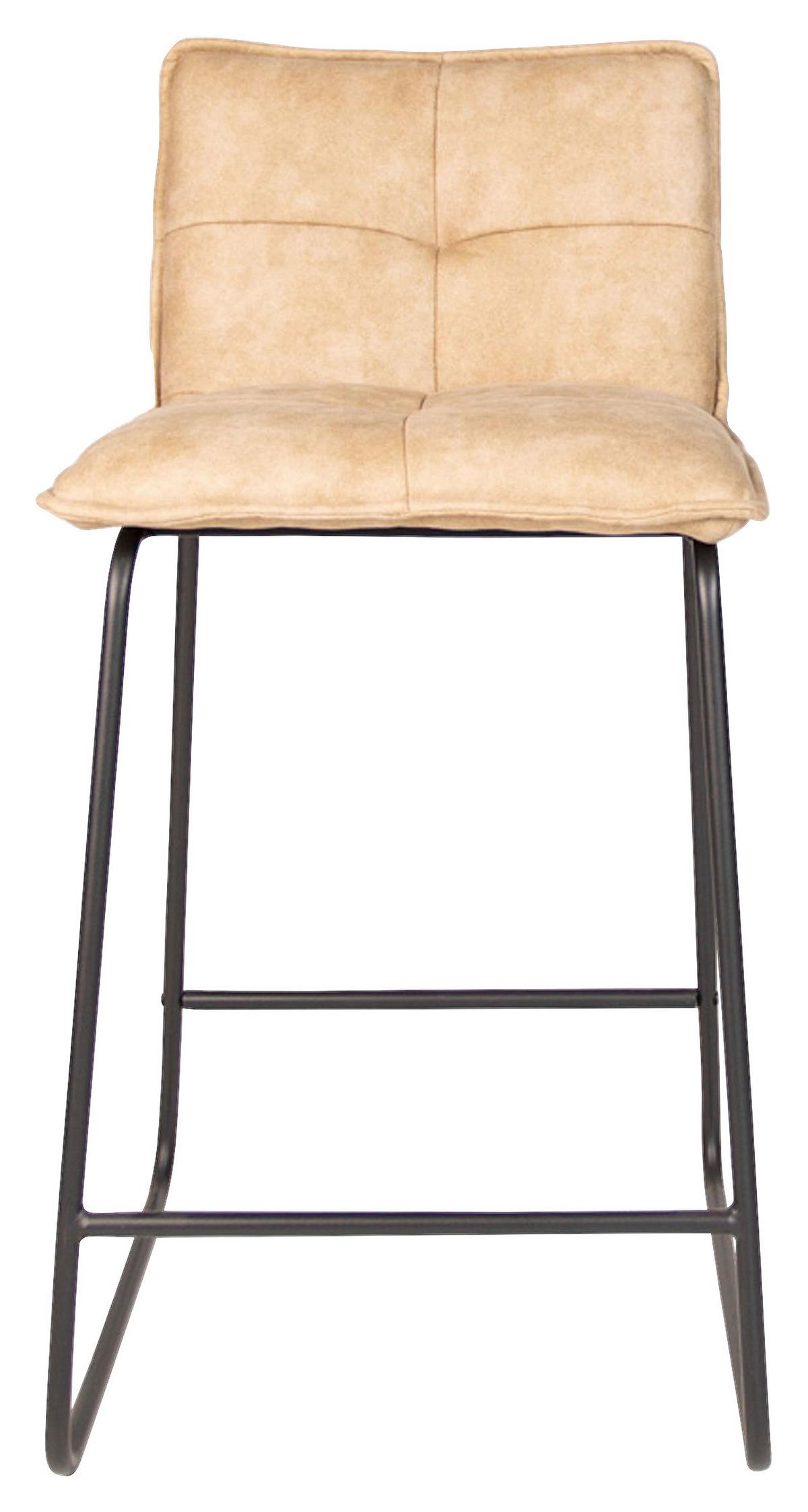 Barhocker-Set Jeremy 2er-Set ca. 44x87 cm Beige - Beige/Schwarz, KONVENTIONELL, Textil/Metall (44/87/50cm) - MID.YOU