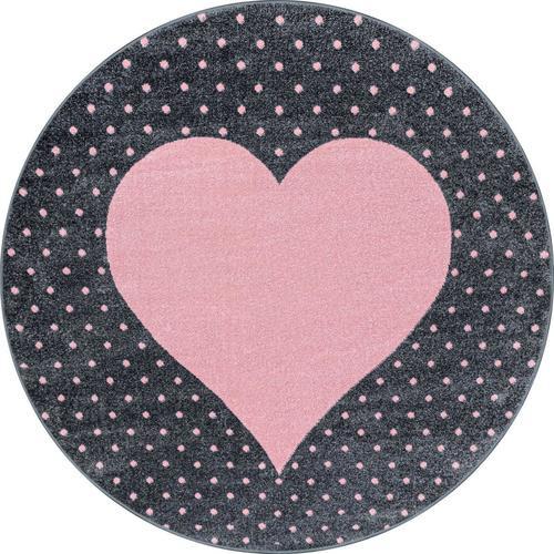 Otroška Preproga Bambi, Roza, Siva, Ø 120cm - pink, Trend, tekstil (120cm) - Ben'n'jen