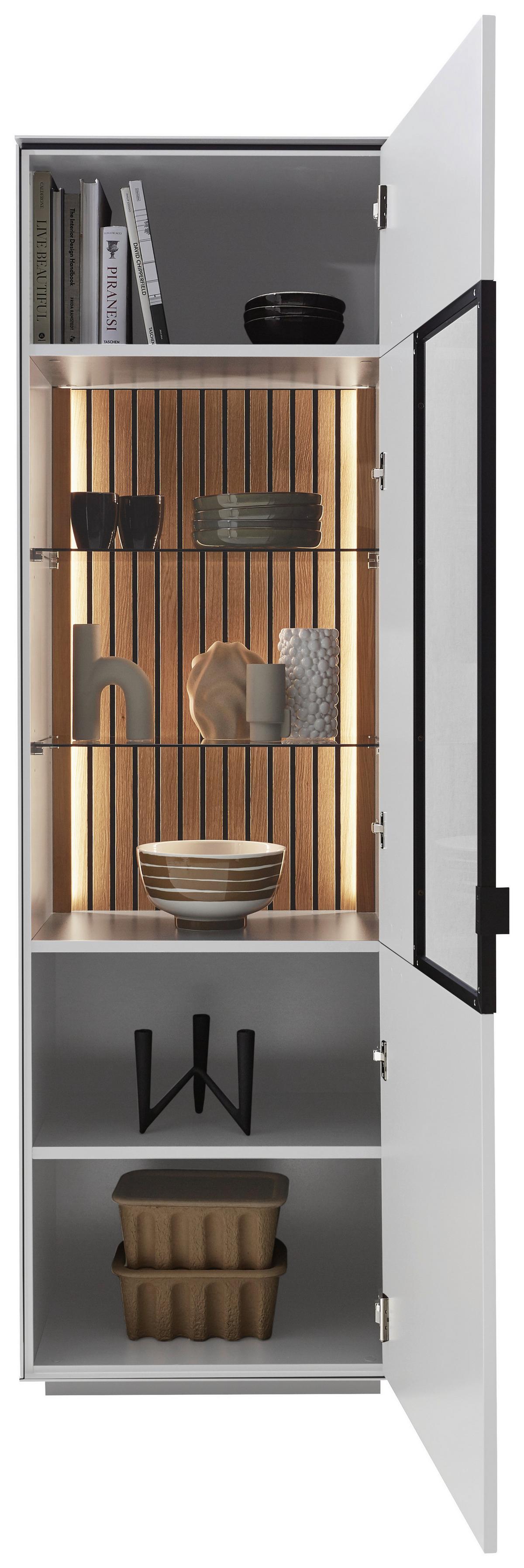 WITRYNA RIANI - kolor dębowy/czarny, Design, materiał drewnopochodny/metal (60,8/198,6/40cm) - Dieter Knoll