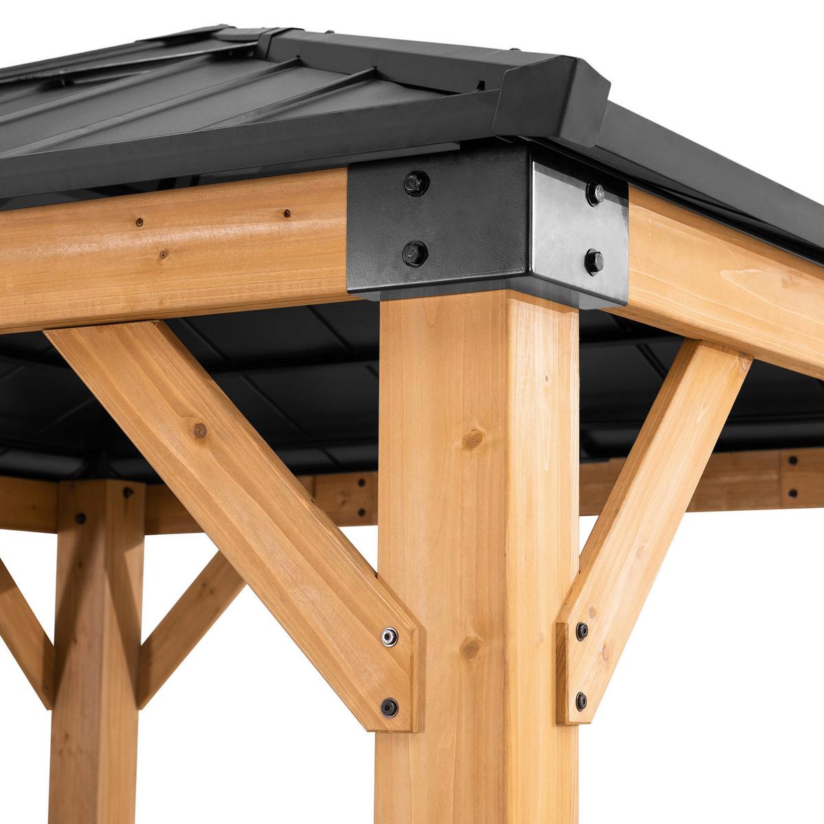 Pavillon Gazebo Rapi Anthrazit/Naturfarben - Anthrazit, Basics, Metall (273/274/273cm) - Modante