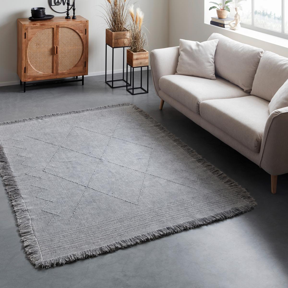 Ručno Tkani Tepih Monaco 3 - siva, tekstil (160/230cm) - Modern Living