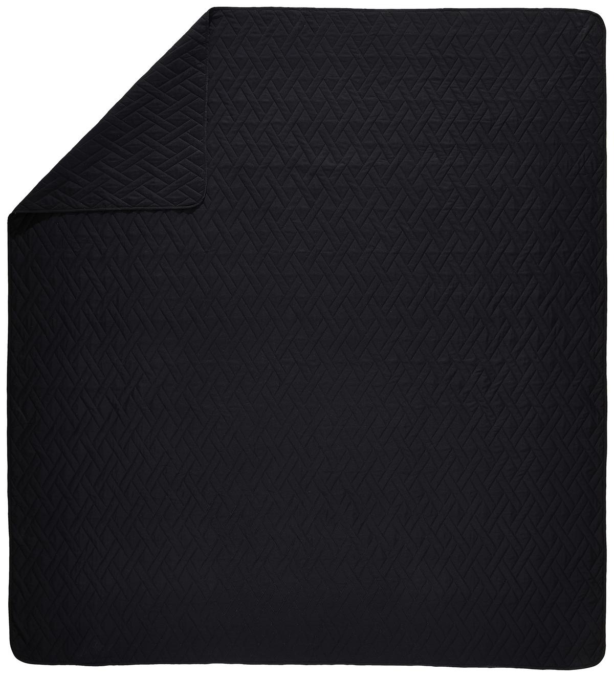 NARZUTA NA ŁÓŻKO PHEKO - czarny, Basics, tworzywo sztuczne/tkanina (220/240cm) - Novel