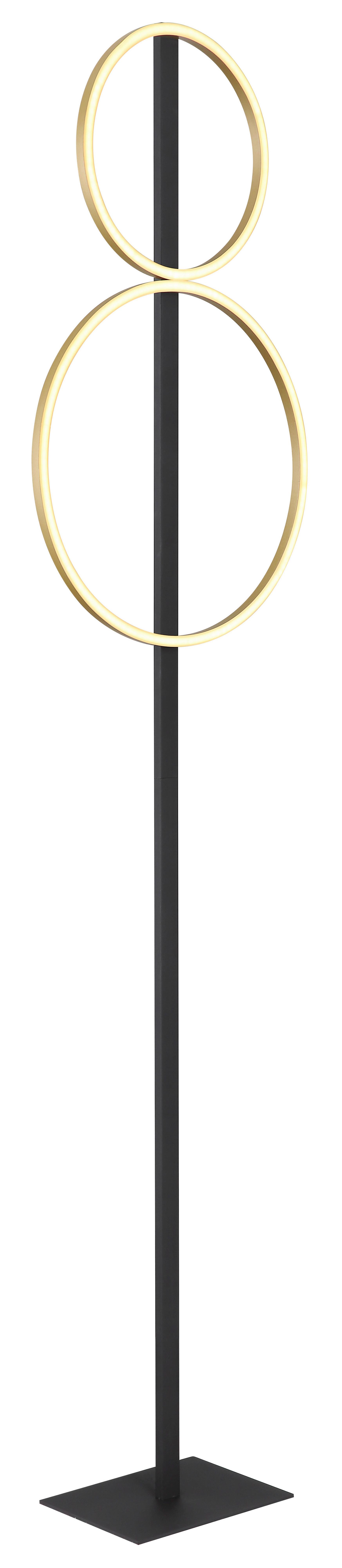 LED-STEHLEUCHTE 48461-30RS LUFFY - Weiss/Goldfarben, Design, Kunststoff/Metall (39/17/160cm) - Globo