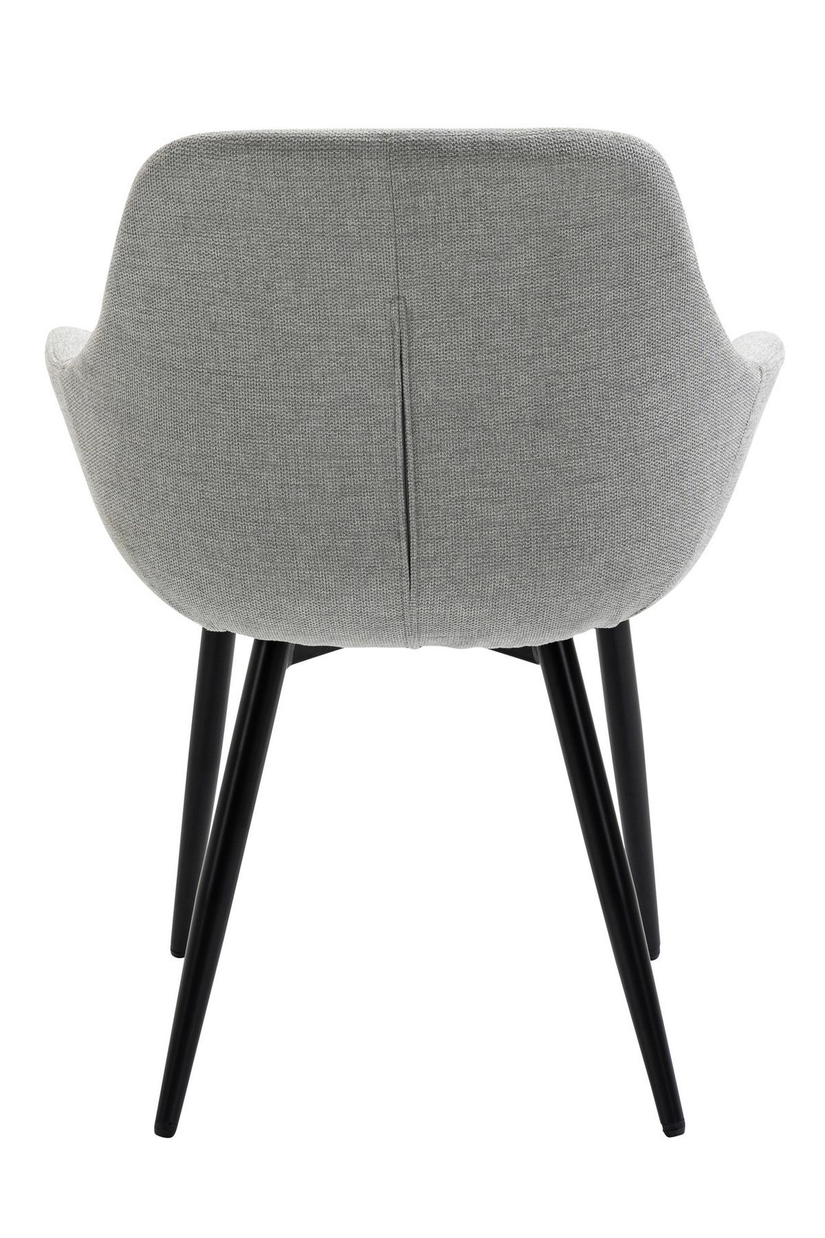 Set Naslanjačev Lena, Svetlo Siva, 2-Delni - črna/svetlo siva, Moderno, kovina/tekstil (64/86/59cm) - Livetastic