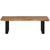 Mehrzweckbank aus Akazie massiv - Schwarz/Naturfarben, Lifestyle, Holz/Metall (140/40/35cm) - Premium Living