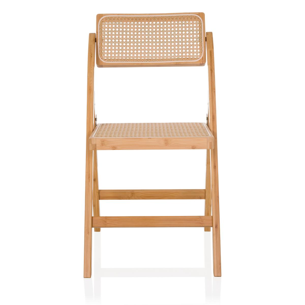 Zložljiv Stol Tudela Bamboo, Rjava - rjava, Moderno, les (45,5/83,5/45cm) - Gardenson