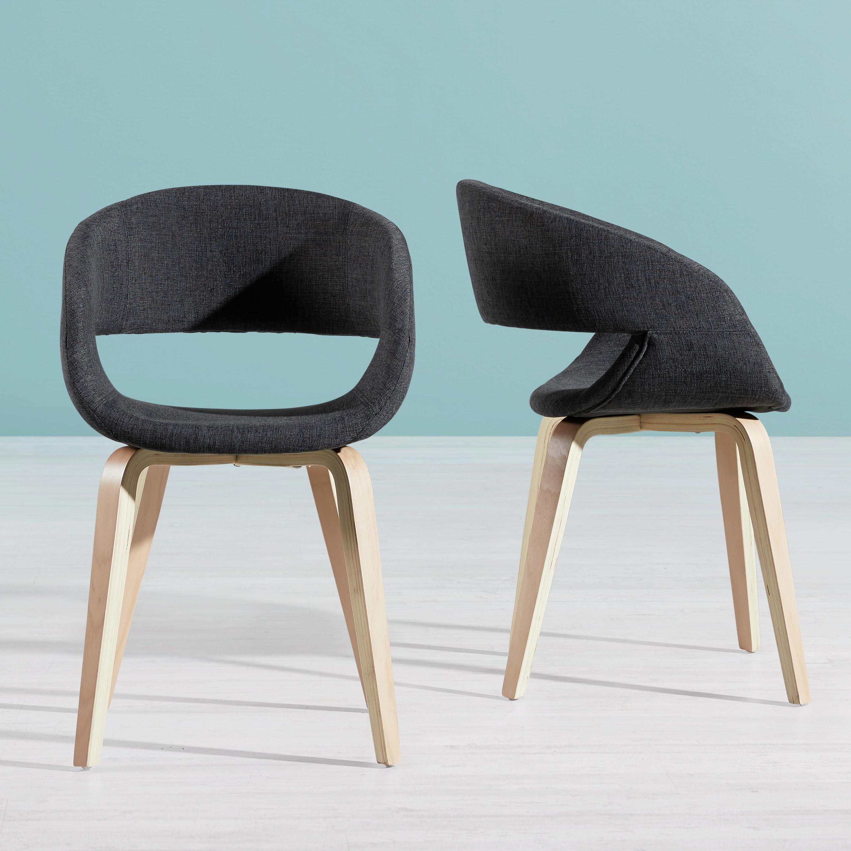 STUHL in Grau 'Jaquline' - Buchefarben/Grau, MODERN, Holz/Textil (51/77/53cm) - Bessagi Home