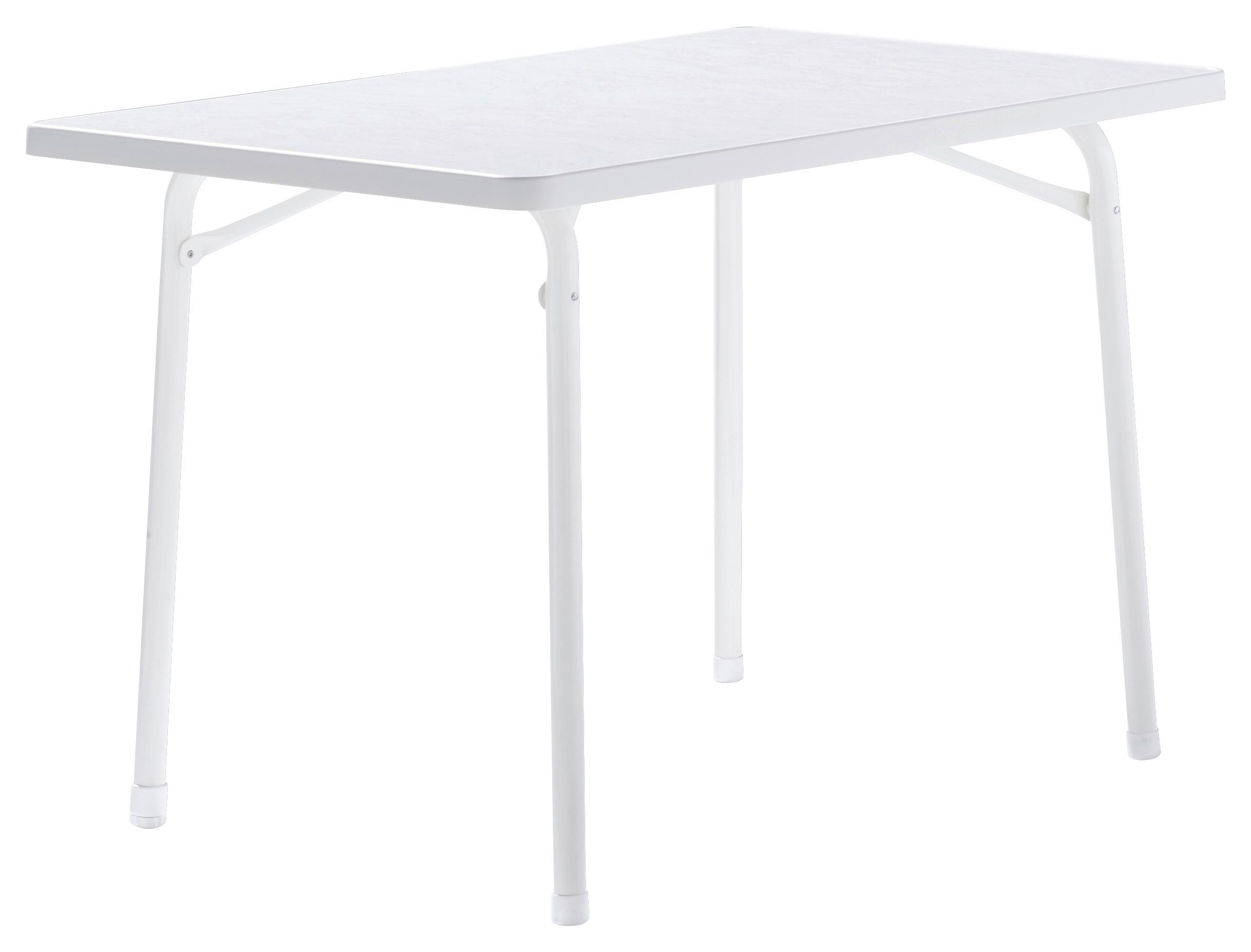 Gartentisch Weiß wetterfest Tischplatte aus mecalit®-PRO - Weiß, MODERN, Holzwerkstoff/Metall (115/70/72cm) - Sieger