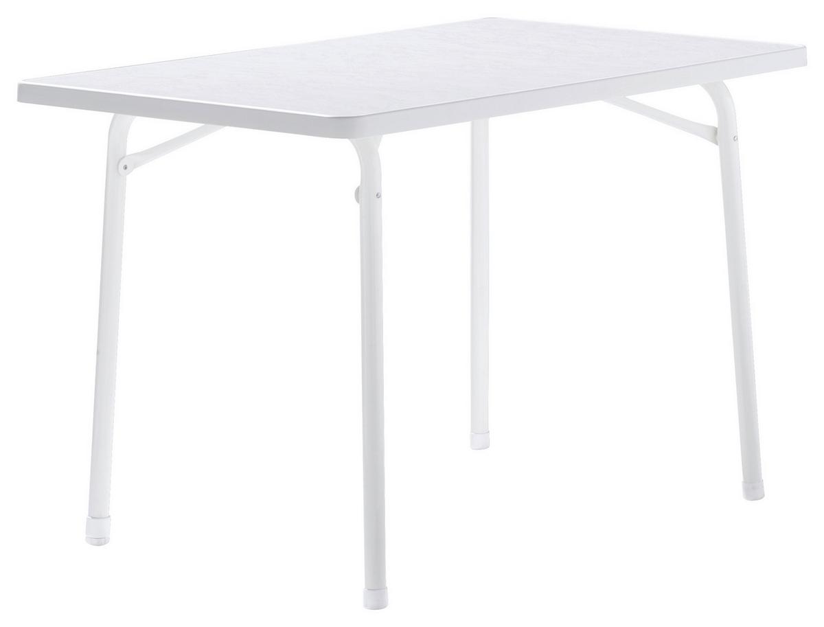 Gartentisch Weiß wetterfest Tischplatte aus mecalit®-PRO - Weiß, MODERN, Holzwerkstoff/Metall (115/70/72cm) - Sieger