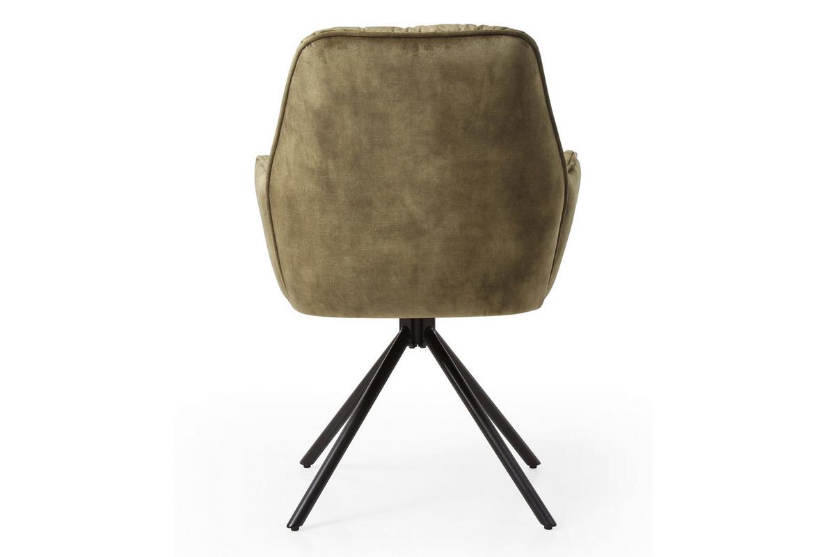 Naslanjač Vintage, Zelena, Vrtljiv - črna/zelena, Moderno, kovina/tekstil (61/90/59cm) - Livetastic