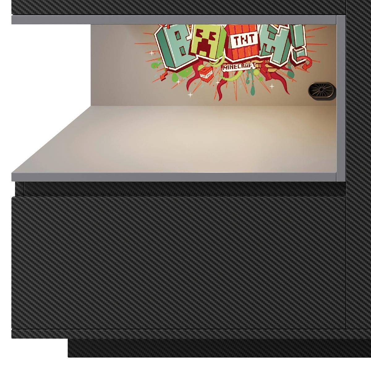 Sideboard Minecraft ca. 160x80x40 cm - Schwarz, MODERN, Holzwerkstoff (160/80/40cm) - Minecraft