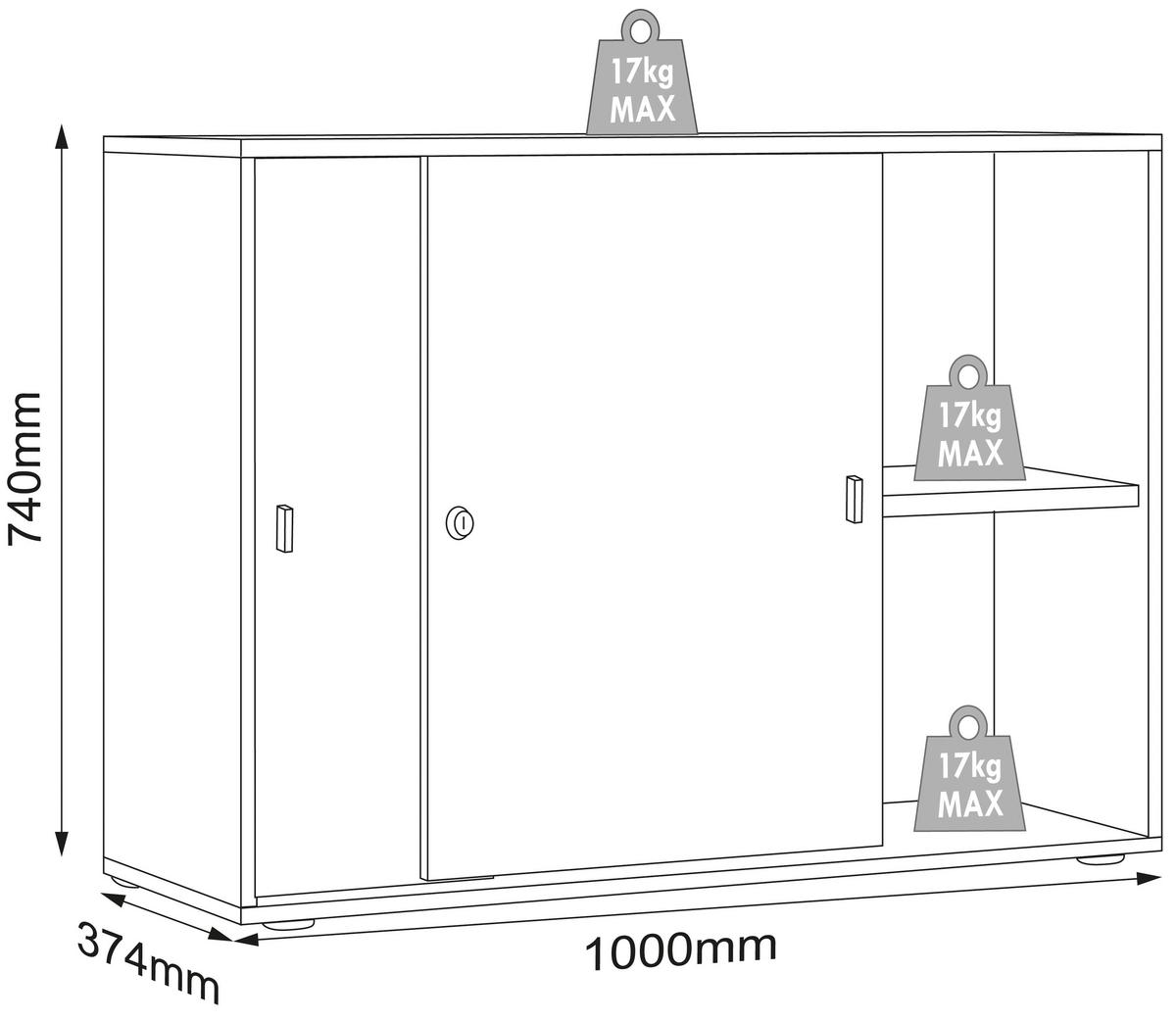 Arhivska Omara Salia B100, Antracit, Barva Hrasta - medeni hrast/antracit, Design, leseni material (100/74/37cm) - MID.YOU