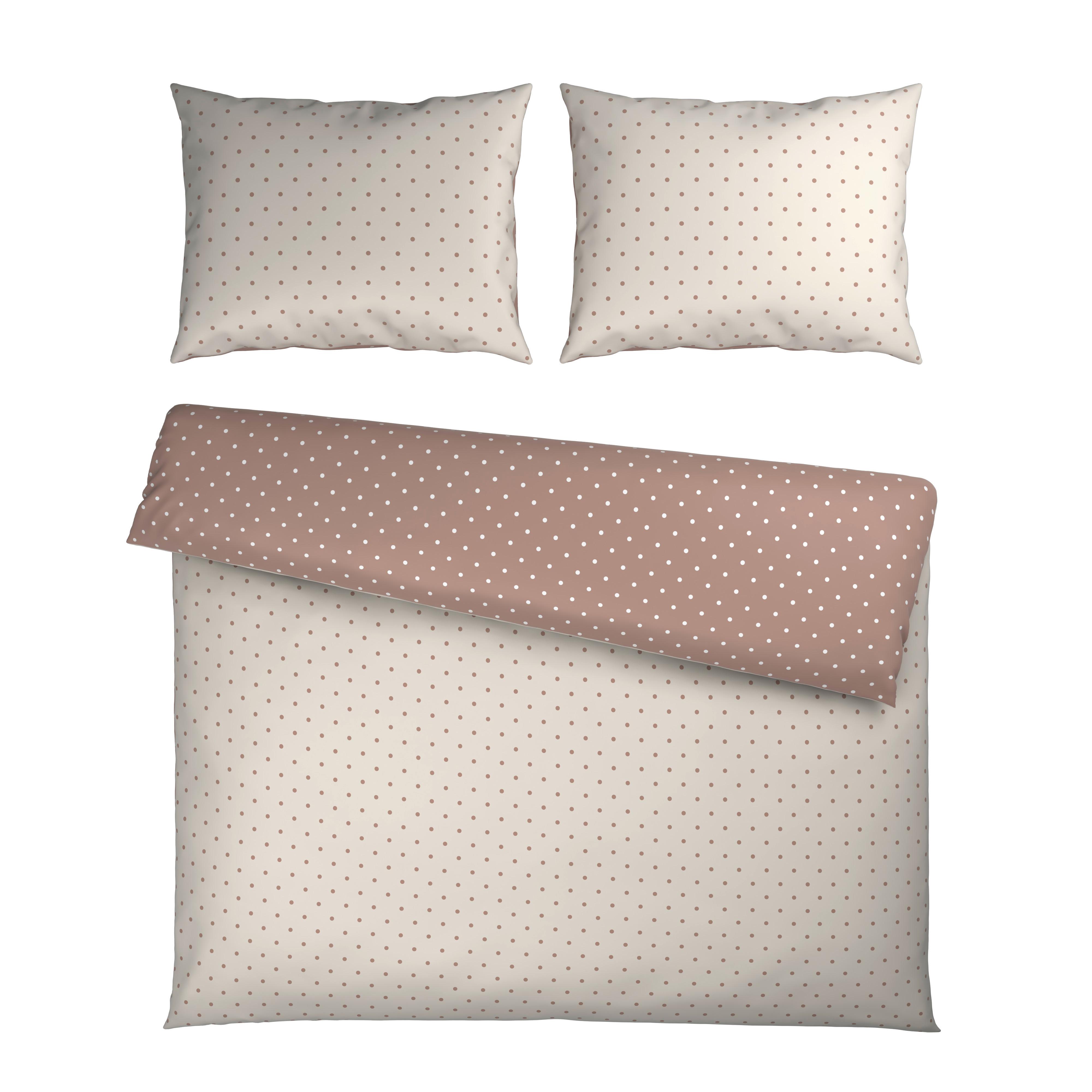 Posteljnina Dots Xxl - rjavosiva/krem barve, Moderno, tekstil (200/200cm) - Mömax