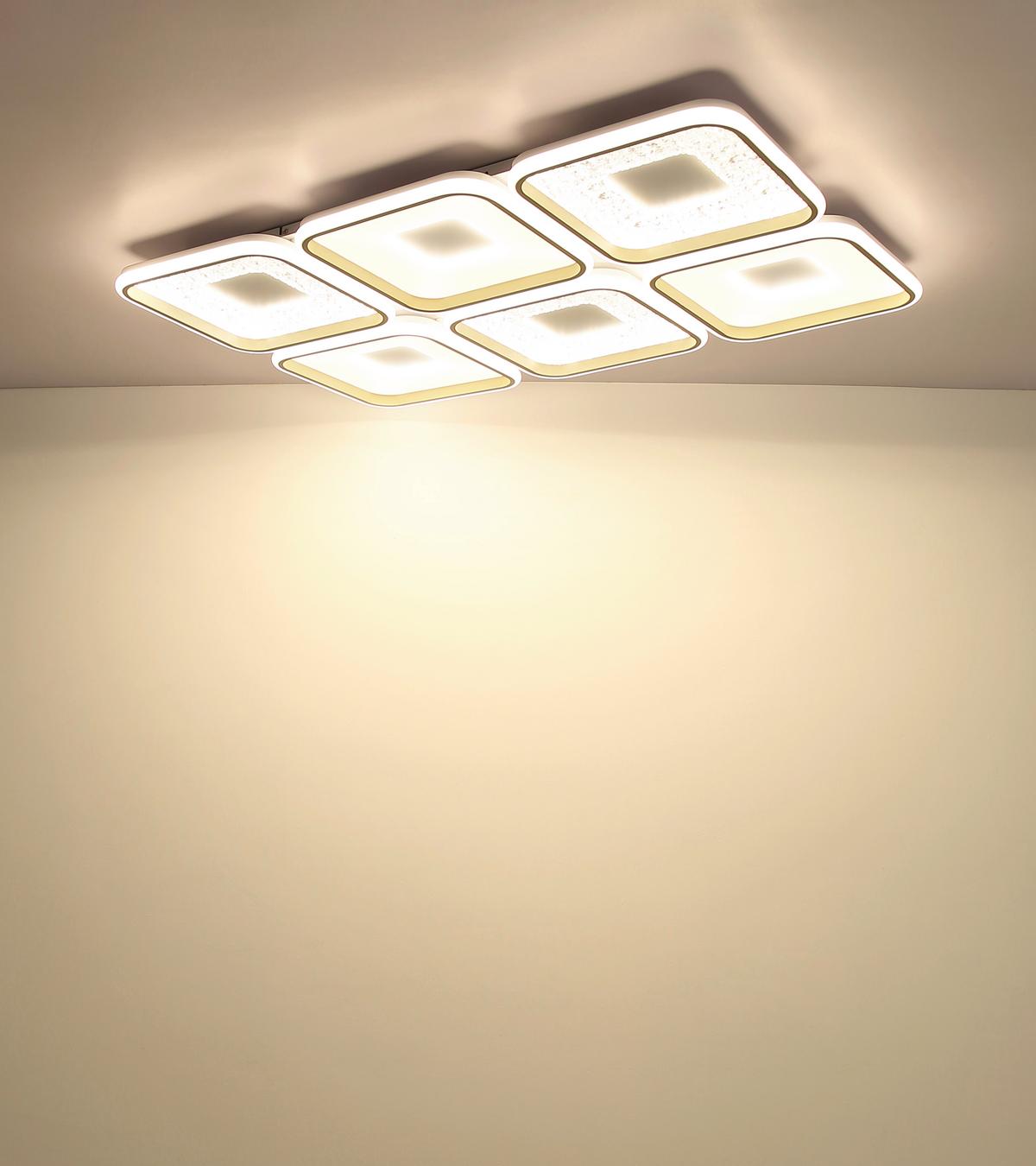 Led-deckenleuchte 48097-120 Mosaiko - Sandfarben/Klar, Design, Kunststoff/Metall (100,1/67/7,8cm) - Globo