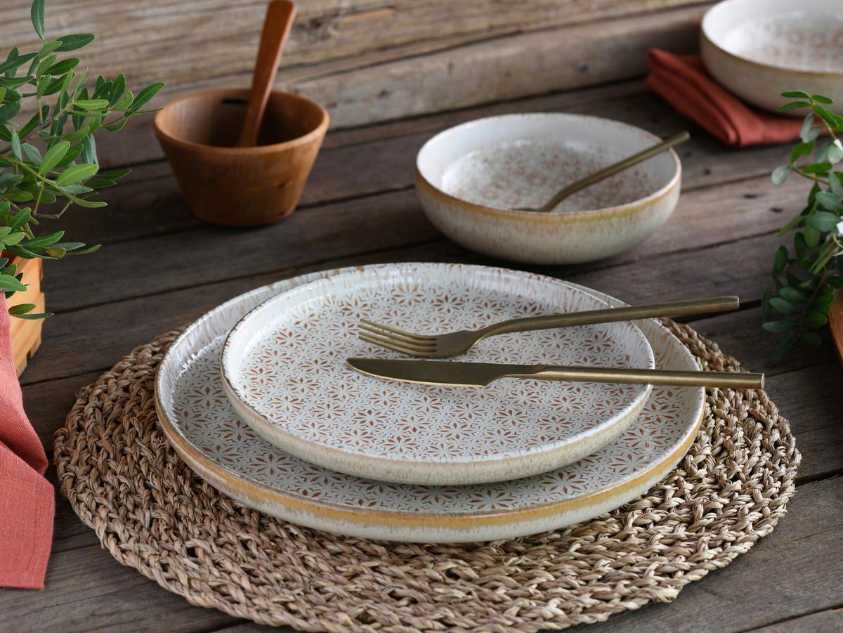 Jedilni Servis Emiliana Peach, 12-Delni - roza/krem barve, Basics, keramika - Creatable