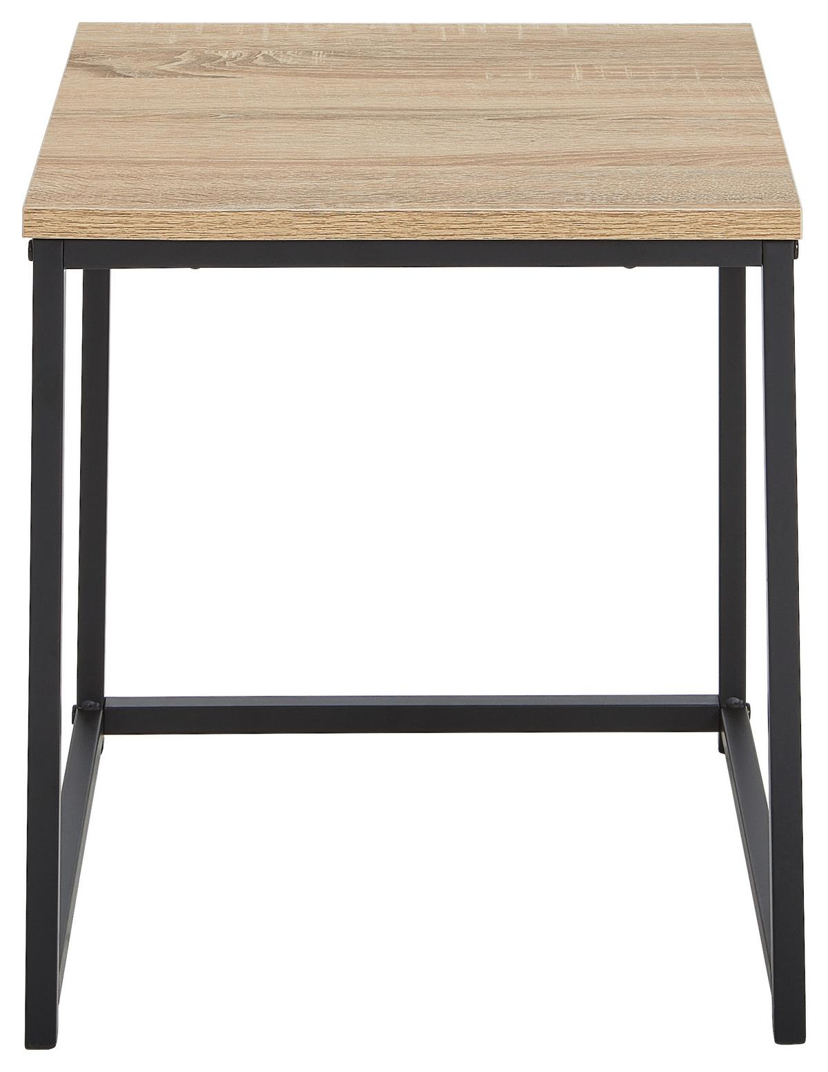 STOLIK KAWOWY LIKASI - kolor naturalny/czarny, Modern, materiał drewnopochodny/metal (45/45/55cm) - PBJ