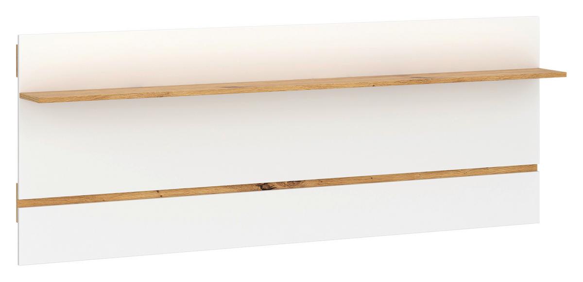 Panou de perete FOGGIA - alb/stejar Artisan, Trend, material pe bază de lemn (188,4/70/23,2cm) - Modern Living