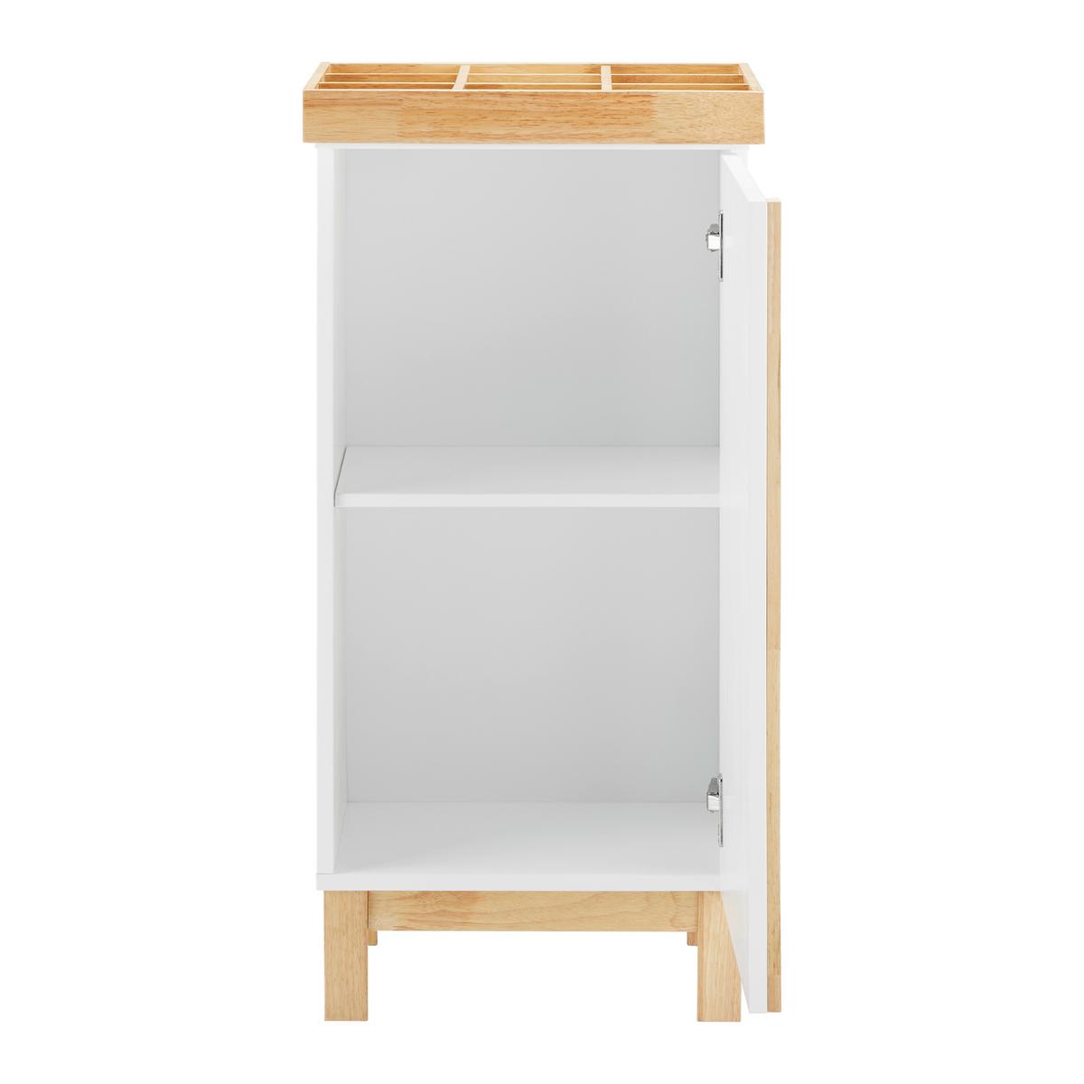 Unterschrank Rico Weiß/ Naturfarben ca. 42x85x35 cm - Naturfarben/Weiß, MODERN, Holz (42/85/35cm) - Bessagi Home