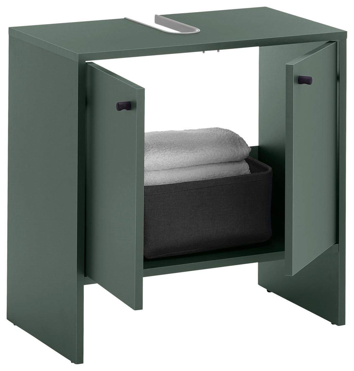SZAFKA POD UMYWALKĘ KAIRO - czarny/oliwkowa zieleń, Modern, materiał drewnopochodny/tworzywo sztuczne (60/60/35cm) - MID.YOU