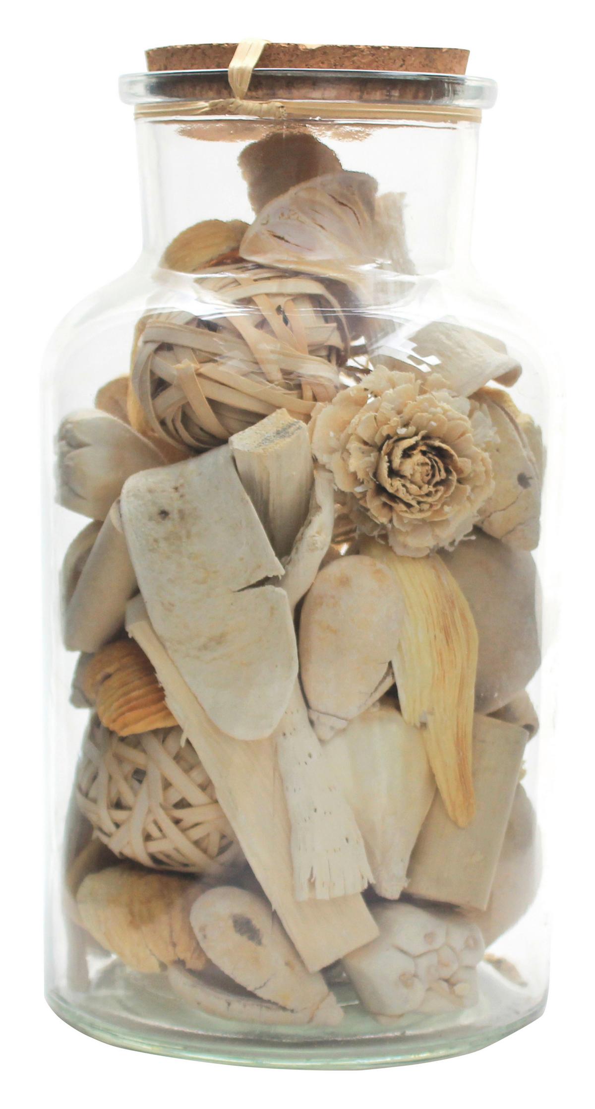 DEKOFLASCHE FLORA - Naturfarben, Lifestyle, Glas/Naturmaterialien (14/27/14cm) - Kayoom