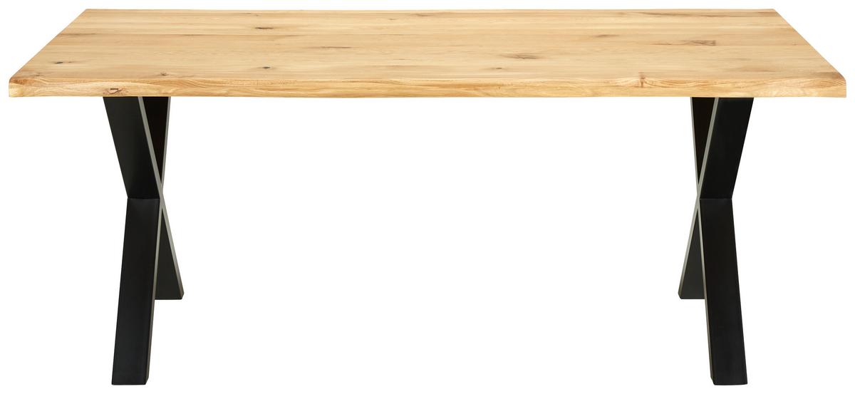 Jedilna Miza Oak, Divji Hrast, 180x90 - črna/divji hrast, Natur, kovina/les (180/90/75cm) - Zandiara
