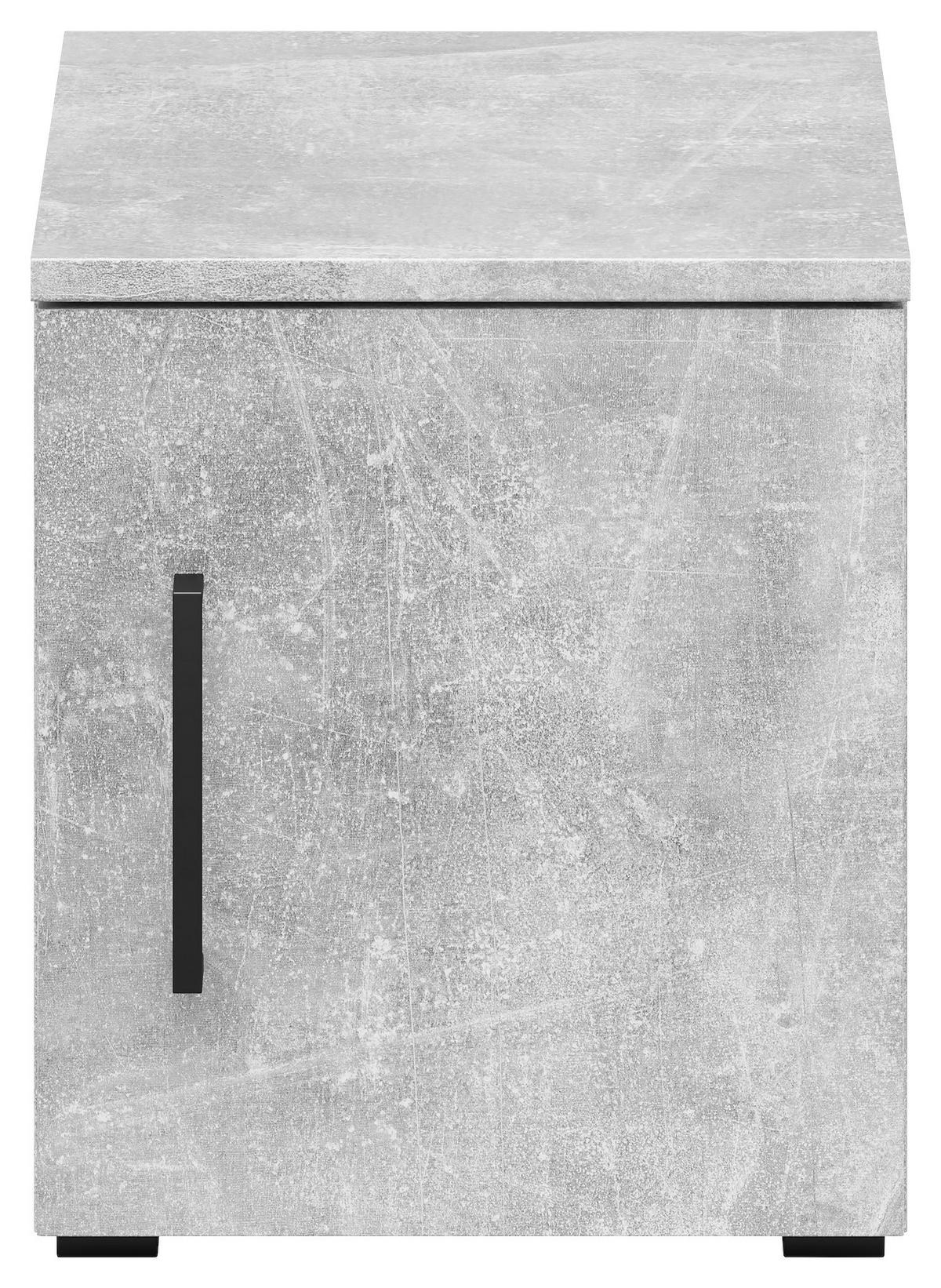 Aufsatzschrank Multistauraum Betonoptik - Schwarz/Grau, MODERN, Holzwerkstoff/Kunststoff (30cm) - Mömax