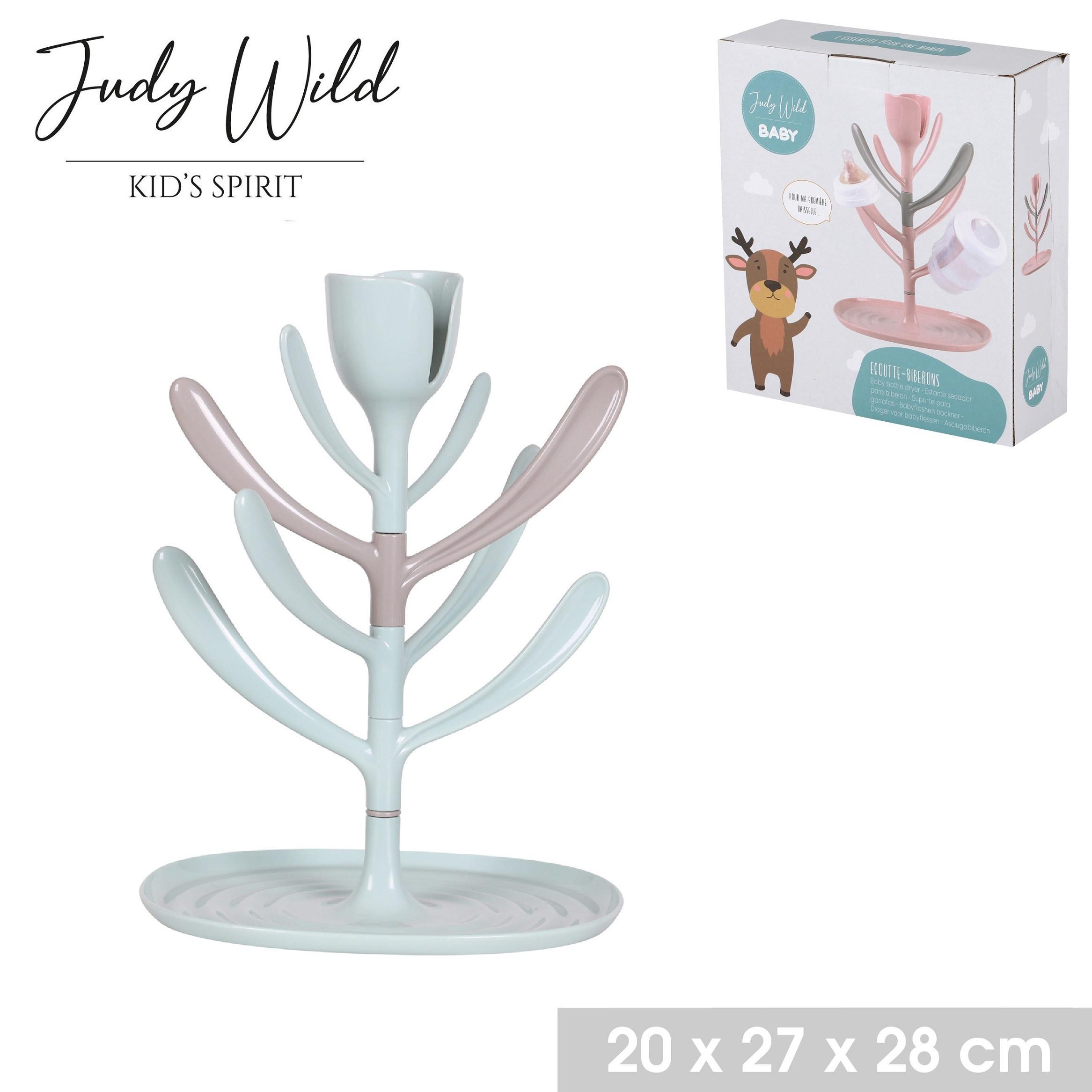 Cumisüveg Szárító Judy Wild - világos rózsaszín/világoszöld, műanyag (28cm)