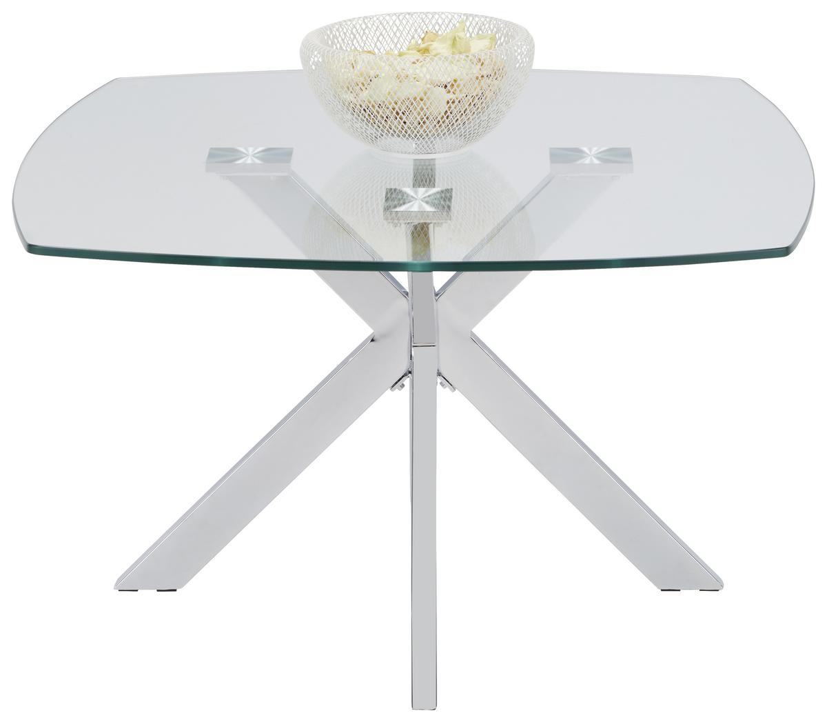Couchtisch Glas Chromfarben - Klar/Chromfarben, Modern, Metall (80/45/80cm) - Mömax
